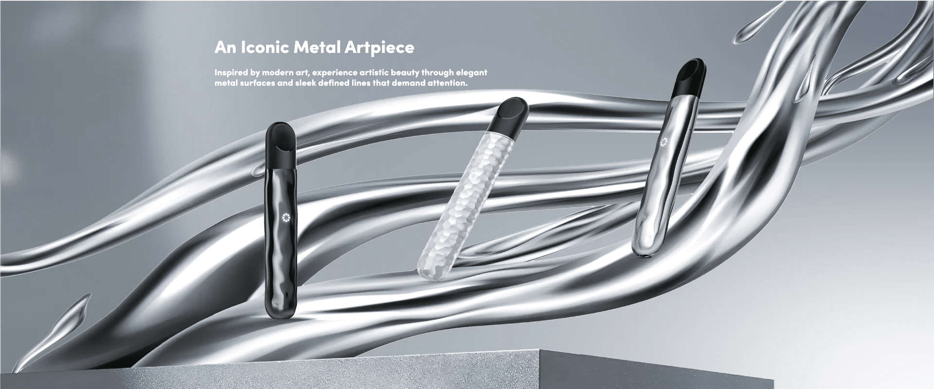 RELX Metal Artisan Vape Device - Black Wave: Where Craftsmanship Meets Cutting-Edge Innovation