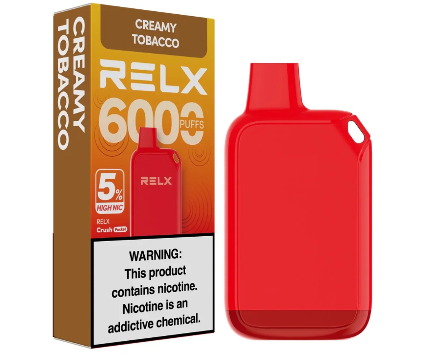 The Luxurious Embrace of RELX Crush Pocket 6000 Puffs Vape - Creamy Tobacco: Australia's Smooth Escape